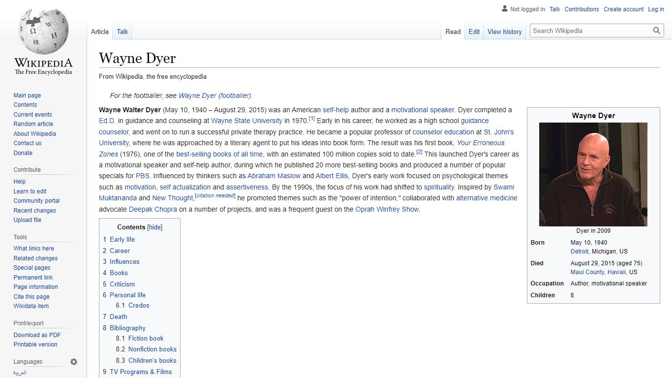 Wayne Dyer - Wikipedia