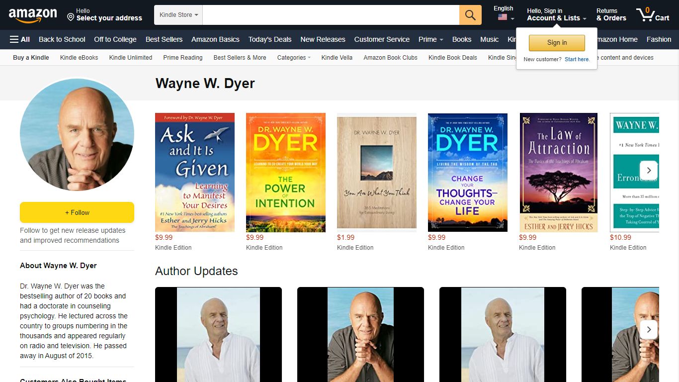 Amazon.com: Wayne W. Dyer: Books, Biography, Blog, Audiobooks, Kindle