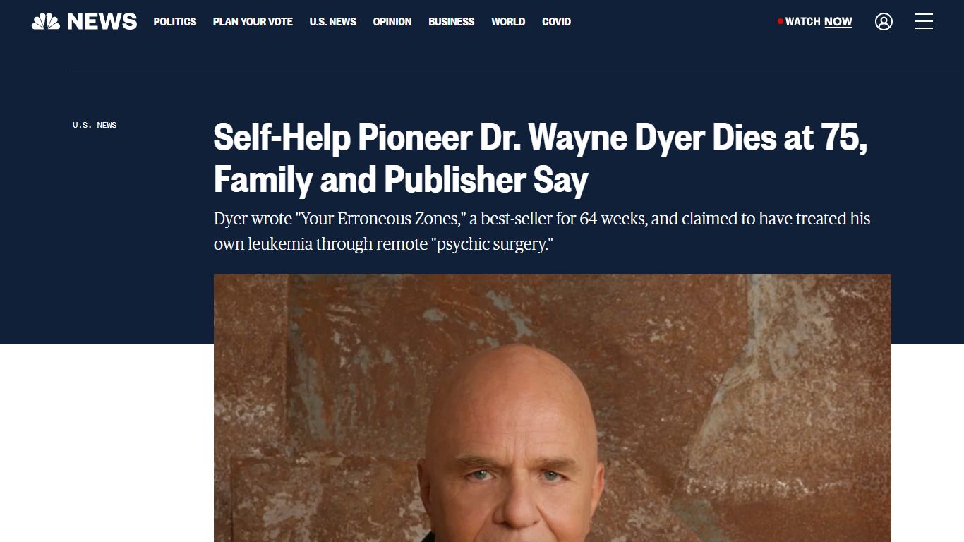Self-Help Pioneer Dr. Wayne Dyer Dies at 75, Family and Publisher Say