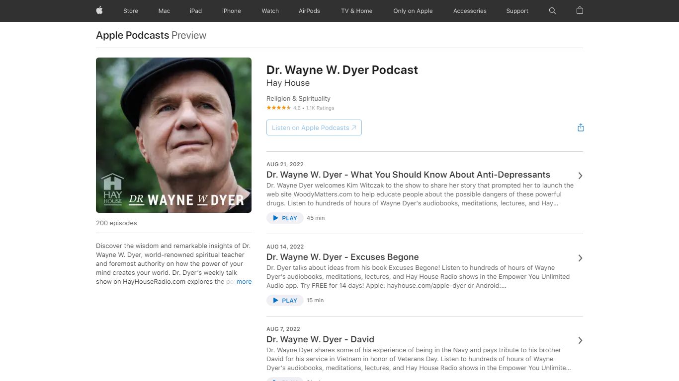 ‎Dr. Wayne W. Dyer Podcast on Apple Podcasts
